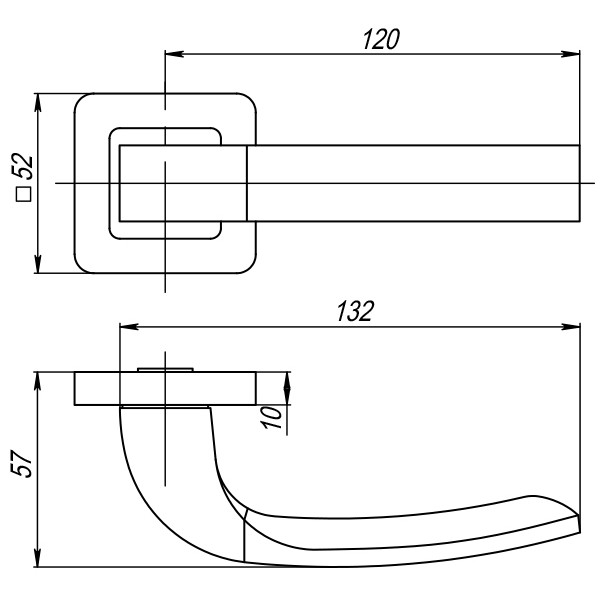 Ручка дверная PUNTO K.QR52.ORION BL-24 черный