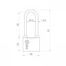 Замок навесной PUNTO PK-0138 L 3 key англ.ключ