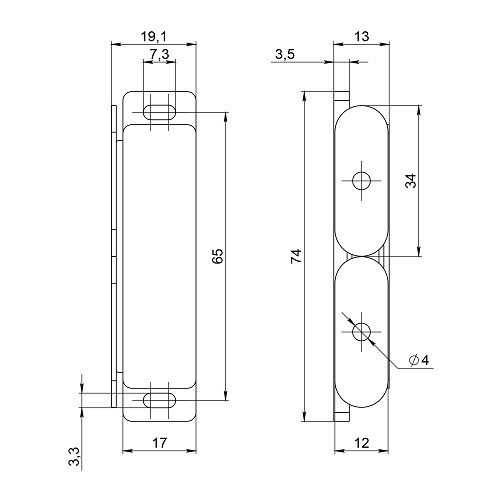 Защелка магнитная пластиковая AJAX ZLM18х75 BL черный