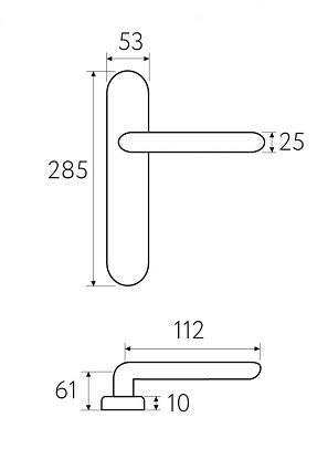Дверная ручка на планке Fratelli Cattini FOGGIA CYL PL288-CR полированный хром