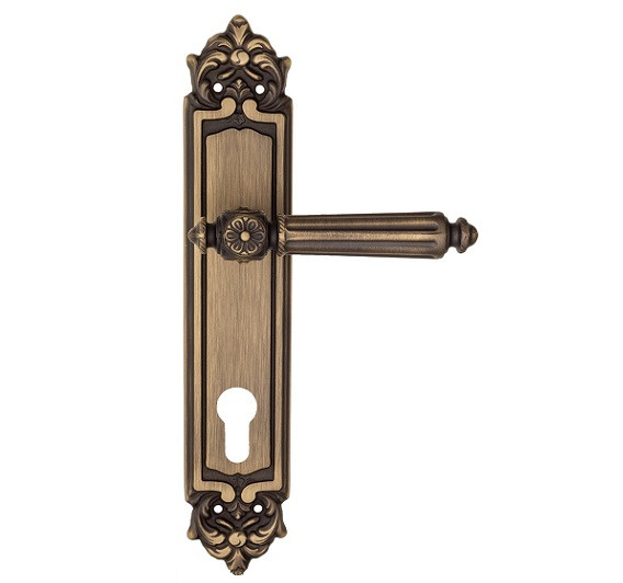 Дверная ручка на планке Fratelli Cattini TORCELLO CYL PL96-BY матовая бронза
