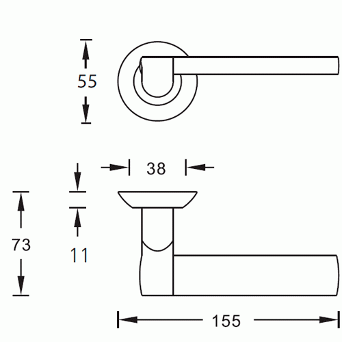 Ручка дверная ARCHIE Sedoso S010 11999 хром матовый