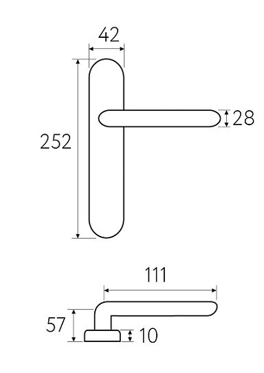 Дверная ручка на планке Fratelli Cattini TORCELLO CYL PL02-OLV полированная латунь