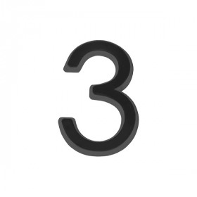 Цифра 3 самоклеящаяся FUARO ABS 50х37 BL черный
