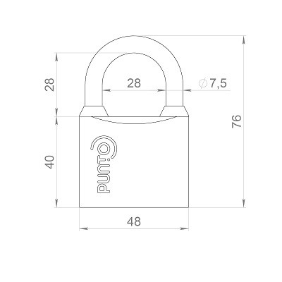 Замок навесной PUNTO PK-0150 3 key англ.ключ
