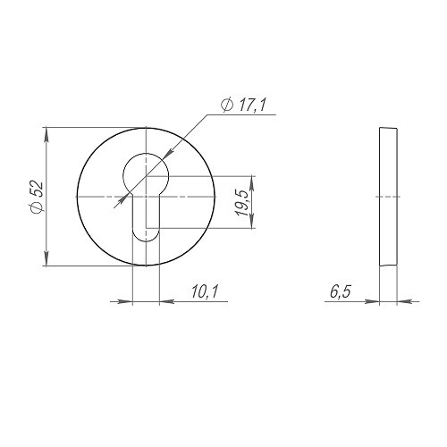 Накладка под цилиндр FUARO ET.R.SLR52 SN-3 матовый никель
