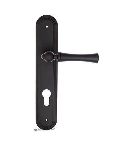 Дверная ручка на планке Fratelli Cattini FOGGIA CYL PL288-NM матовый черный