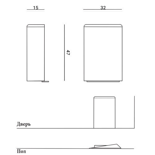 Ограничитель скрытый магнитный VERUM Stoppino X черный матовый