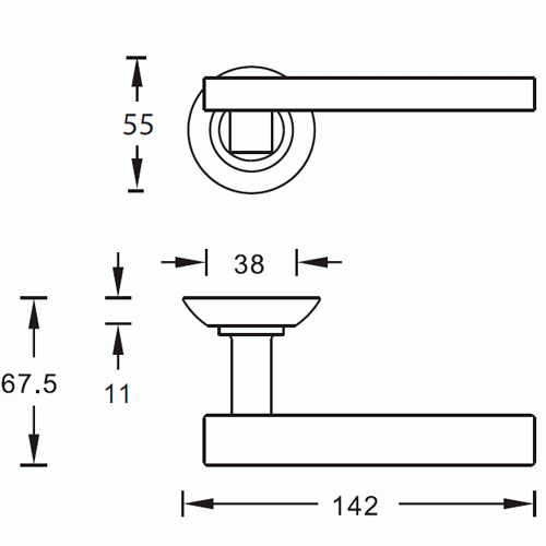 Ручка дверная ARCHIE Sedoso 92 S010 9299 хром матовый