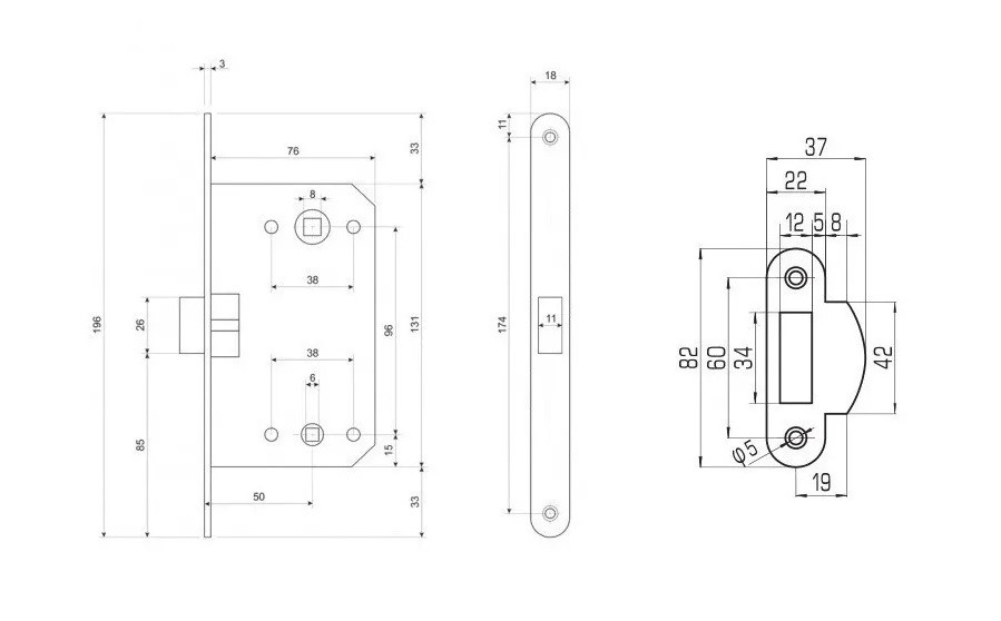 Защелка бесшумная сантехническая PALIDORE 2050 PB Золото