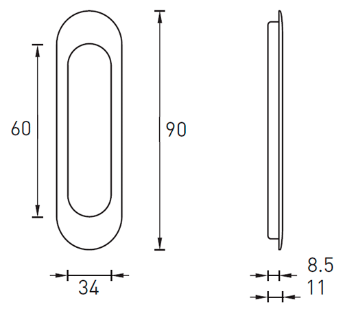 Ручки для раздвижной двери ARCHIE A-K02-V02 золото