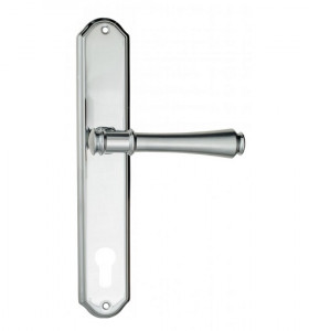 Дверная ручка на планке Venezia CALLISTO CYL PL02 матовый хром / полированный хром