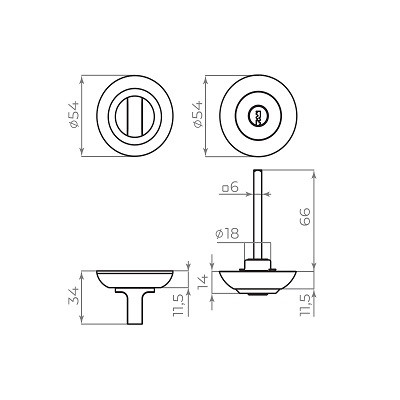 Ручка поворотная с фиксацией ключом AJAX BK6.FIX.JR WH-19 белый