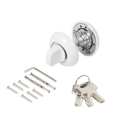 Ручка поворотная с фиксацией ключом AJAX BK6.FIX.JR WH-19 белый