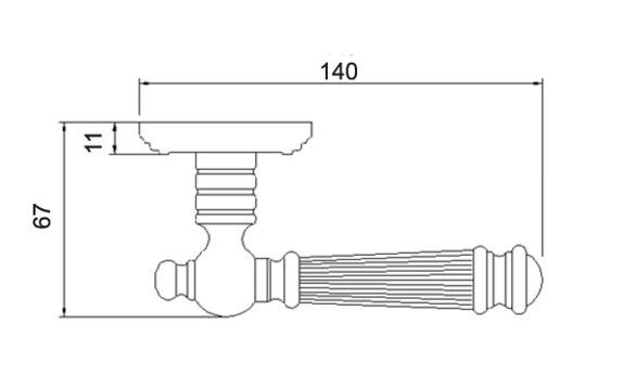 Ручка дверная RENZ INDH 69-19 AB Валенсия бронза античная