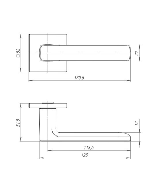 Ручка дверная PUNTO K.ARC.Q52.VIVA SN-3 матовый никель