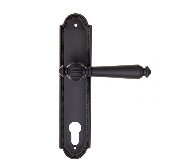 Дверная ручка на планке Fratelli Cattini MARANI CYL PL248-NM матовый черный