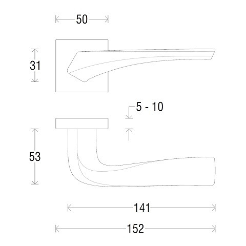 Ручка дверная FADEX FORME 278 MINERVA ПЕРЛАМУТРОВАЯ БРОНЗА FIXA