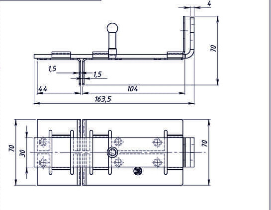 Задвижка дверная МЕТАЛЛИСТ ЗД-04 цинк