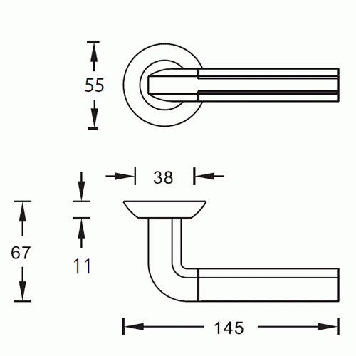 Ручка дверная ARCHIE Bello 96 S010 9699 хром матовый