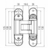 KUBICA HYBRID K6380 38 CR.SAT петля скрытая универсальная асимметричная цвет МАТОВЫЙ ХРОМ 80 kg