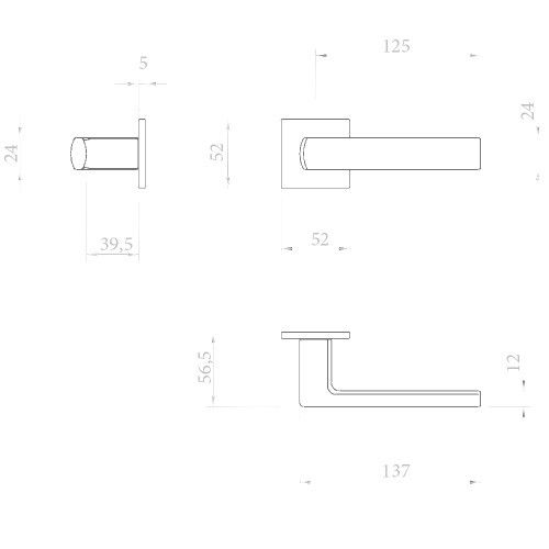 Ручка дверная Tupai 4161 5S Q-01 полированная латунь