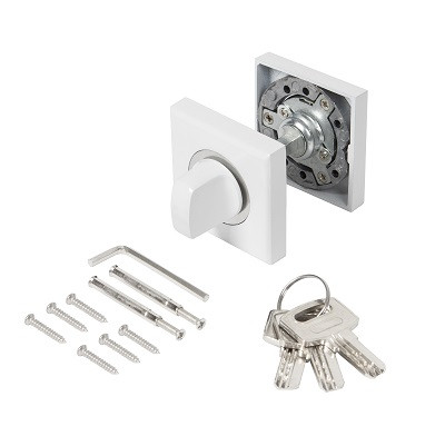 Ручка поворотная с фиксацией ключом AJAX BK6.FIX.JK WH-19 белый