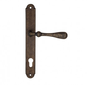 Дверная ручка на планке Fratelli Cattini RETRO CYL PL01-BA античная бронза