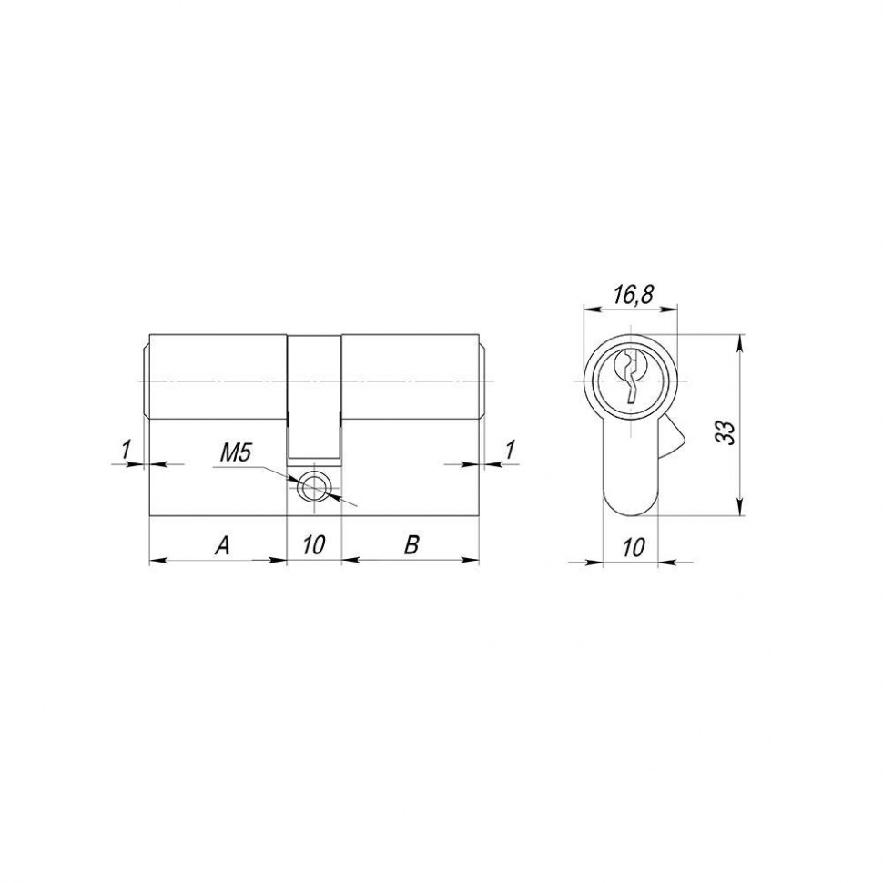 Цилиндровый механизм AJAX (AX100/70) AX1000Key70 (30+10+30)/HD CP хром