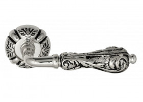 Ручка дверная Venezia MONTE CRISTO D5 натуральное серебро + черный