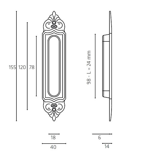 Ручка для раздвижной двери Venezia U122 DECOR матовая бронза 1шт