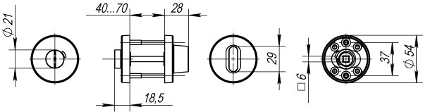 Завертка сантехническая FUARO DSS-02-BK6 Нержавейка