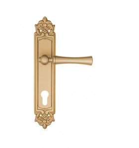 Дверная ручка на планке Fratelli Cattini FOGGIA CYL PL96-BS матовая латунь