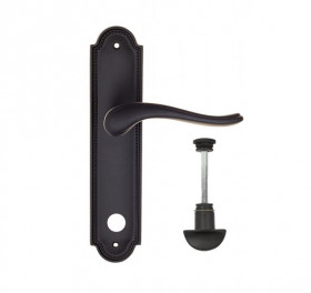 Дверная ручка на планке Fratelli Cattini LAVERA WC-2 PL248-NM матовый черный