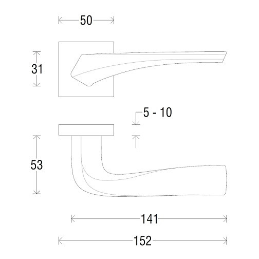 Ручка дверная FADEX FORME 278 MINERVA Матовый хром FIXA