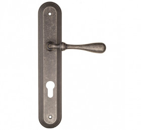 Дверная ручка на планке Fratelli Cattini RETRO CYL PL288-IA античное серебро