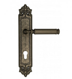 Дверная ручка на планке Fratelli Cattini ENCIA CYL PL96-IA античное серебро