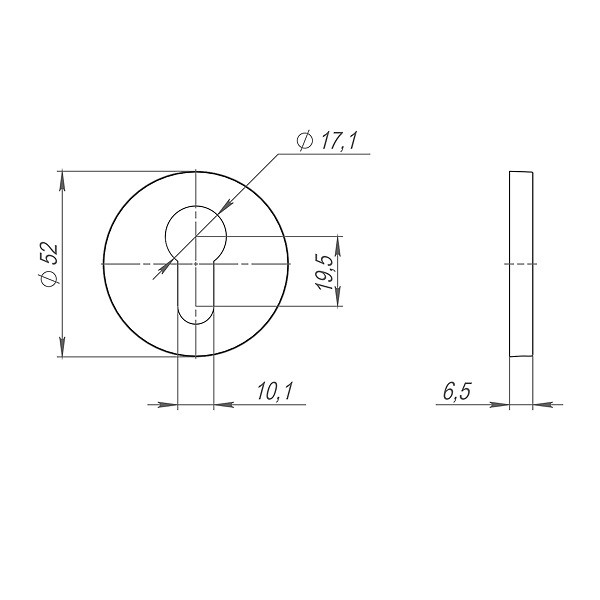Накладка под цилиндр FUARO ET.R.SLR52 SSC-16 сатинированный хром