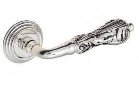 Ручка дверная Venezia MONTE CRISTO D8 натуральное серебро + черный