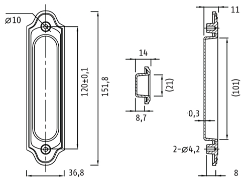 Ручки для дверей купе ARCHIE GENESIS ACANTO BL. SILVER (SD) черненое серебро
