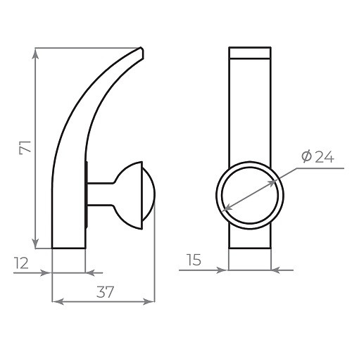 Крючок настенный AJAX MB-LM/K-004 BL черный
