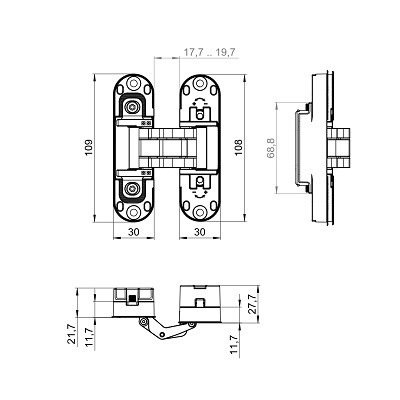 Петля скрытой установки ARMADILLO U3D2002.TG WH белый TECH