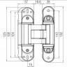 KUBICA HYBRID K6380 45 CR.SAT петля скрытая универсальная асимметричная цвет МАТОВЫЙ ХРОМ 80 kg