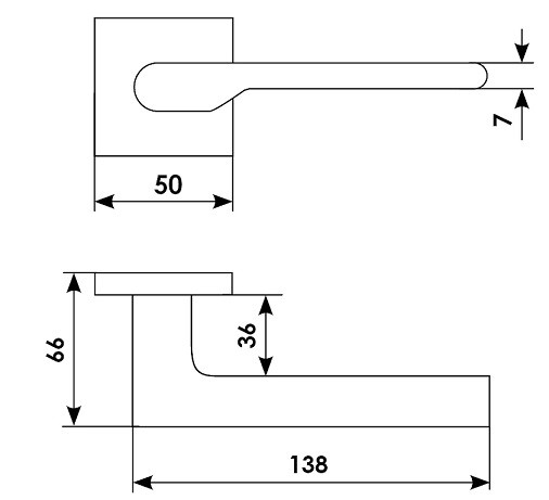 Ручка дверная MORELLI DIY MH-53-S6 SC MERCURY Матовый хром