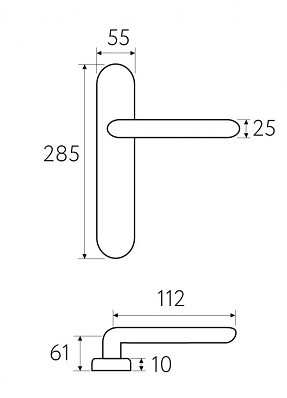 Дверная ручка на планке Fratelli Cattini FOGGIA CYL PL96-CR полированный хром