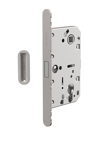 Замок ARMADILLO межкомнатный магнитный под цилиндр с ответной планкой GRAVITY.PRO G02.196.50.85 MWSC итальянский тисненый