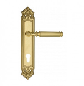 Дверная ручка на планке Fratelli Cattini ENCIA CYL PL96-OLV полированная латунь