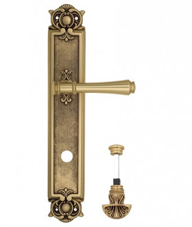 Дверная ручка на планке Venezia CALLISTO WC-4 PL97 французское золото + коричневый