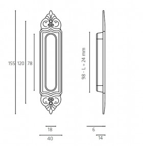 Ручка для раздвижной двери Venezia U122 DECOR темная бронза 1шт