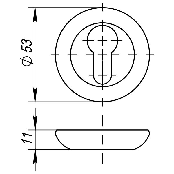 Накладка под цилиндр AJAX ET JR SN/CP-3 матовый никель/хром
